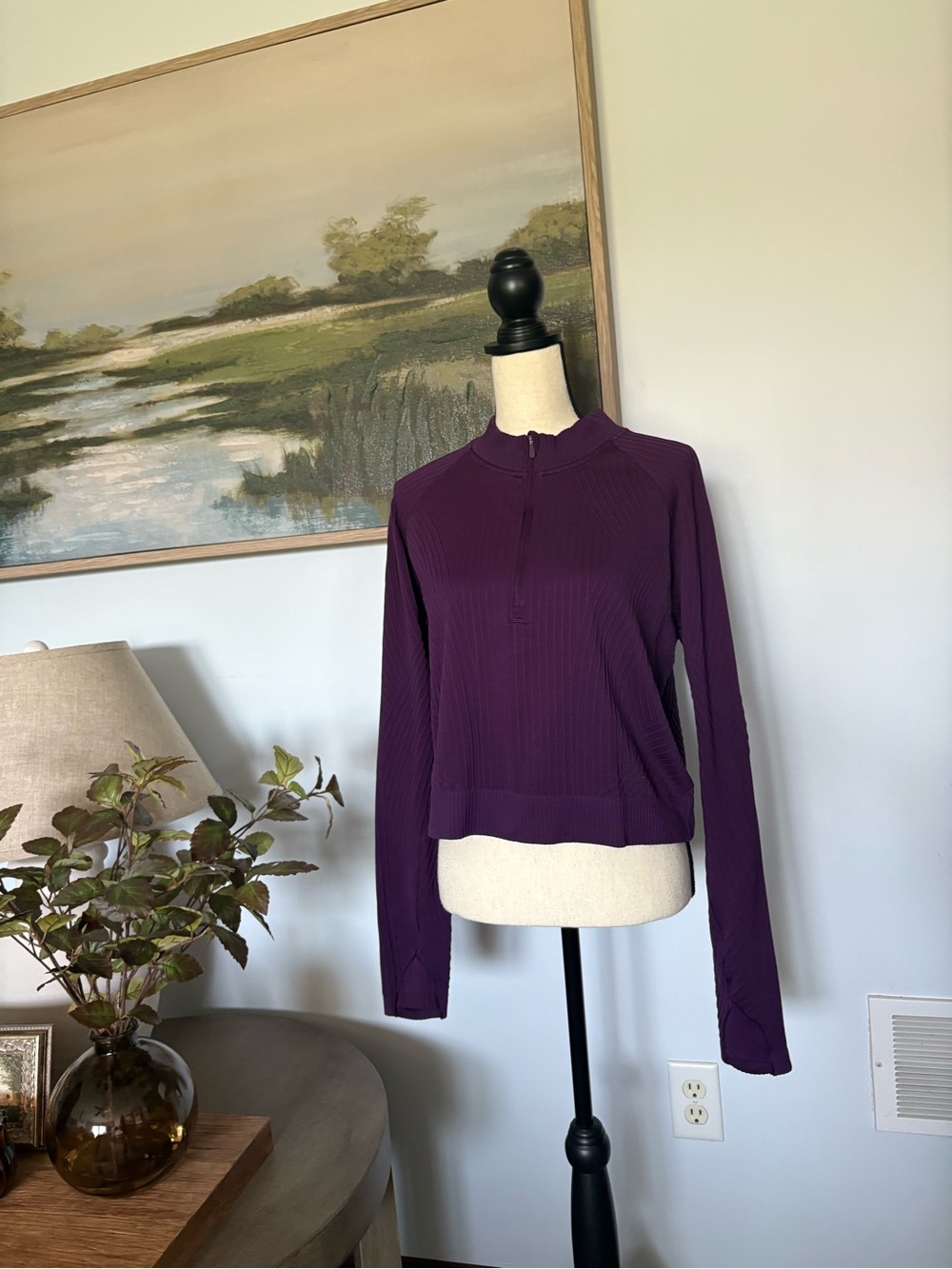 Lululemon Rest Less Cropped Half Zip Long Sleeve Top Size 12